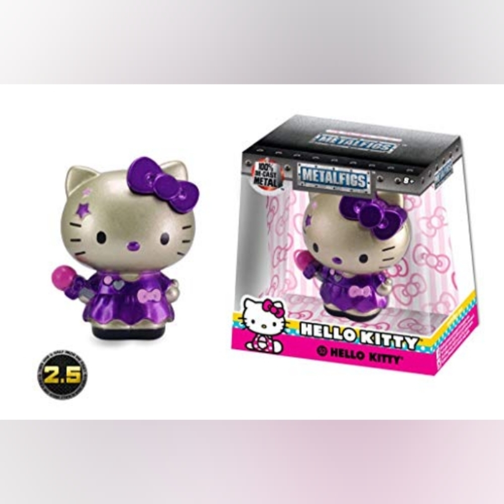 Hello Kitty Mini Purple Dress Die Cast Metal Figurine